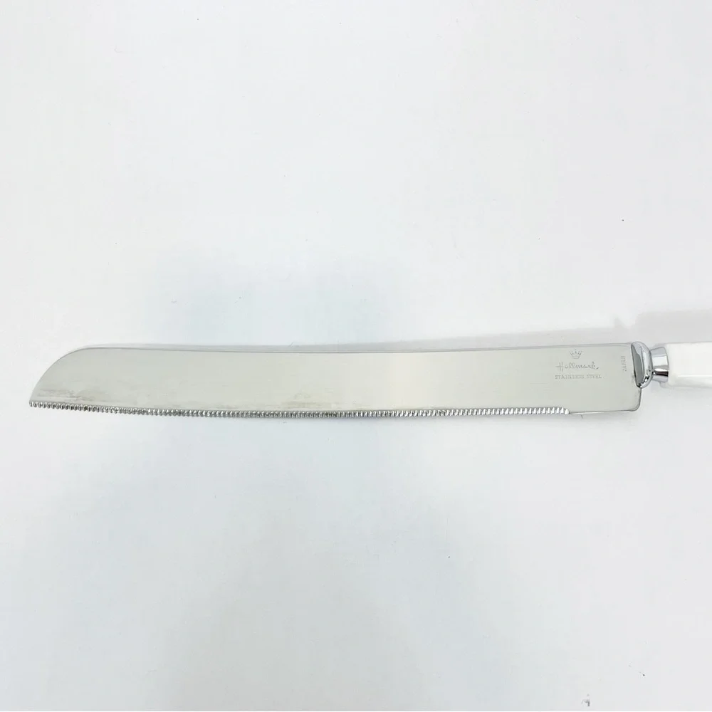 Vintage Wedding Faux Mother Of Pearl Stainless Steel Cake Knife & Server Japan